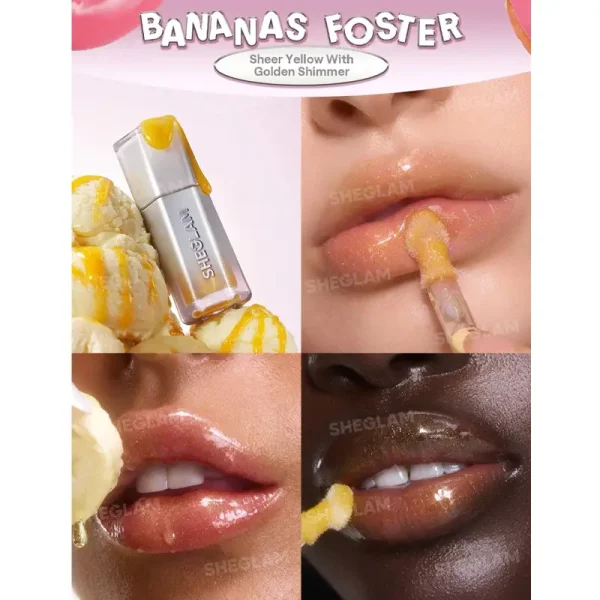 لیپ گلاس شاین دار ضد آب شیگلم Sheglam مدل Glass Lock Air Gloss رنگ Bananas Foster - Image 2