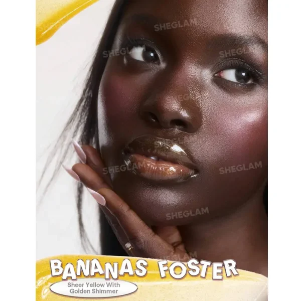 لیپ گلاس شاین دار ضد آب شیگلم Sheglam مدل Glass Lock Air Gloss رنگ Bananas Foster - Image 4