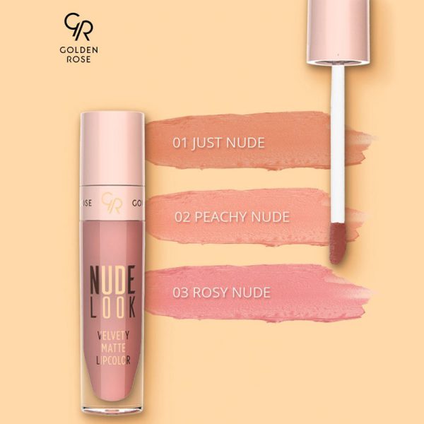 رژلب مایع مات گلدن رز Golden Rose مدل NUDE LOOK - Image 2