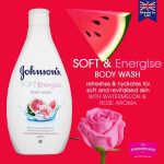 شامپو بدن جانسون Johnsons رایحه هندوانه و گل رز مدل Soft Energise حجم 400ml - Image 2