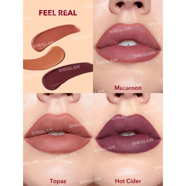 پک 3 عددی رژلب مایع Matte Allure شیگلم Sheglam مدل Feel Real - Image 3