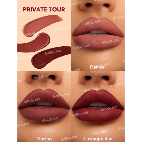 پک 3 عددی رژلب مایع Matte Allure شیگلم Sheglam مدل Private Tour - Image 3
