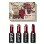 ست رژلب مات امبر رز عشق سوخته چهار رنگ شیگلم Dynamatte Boom Long-Lasting Matte Lipstick