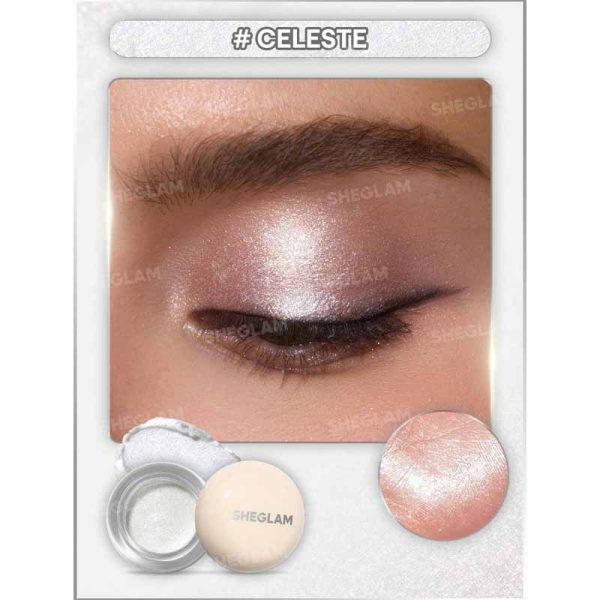 سایه چشم شاین دار شیگلم Sheglam مدل Starstruck Cream Eyeshadow Pot رنگ Celeste - Image 2