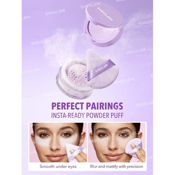پودر فیکس دو منظوره شیگلم Insta-Ready Face & Under Eye Setting Powder Duo-Taro - Image 3