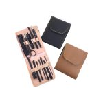 ست ابزارهای مانیکور و پدیکور 12 عددی مدل کیف چرمی