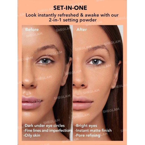 پودر فیکس 2 در 1 صورت و زیر چشم شیگلم مدل Insta-ready رنگ Translucent - Image 3