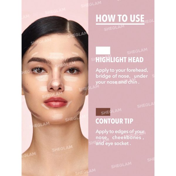 کانتور و هایلایتر بینی 2 در 1 شیگلم مدل Fine Line 2-In-1 - Image 5