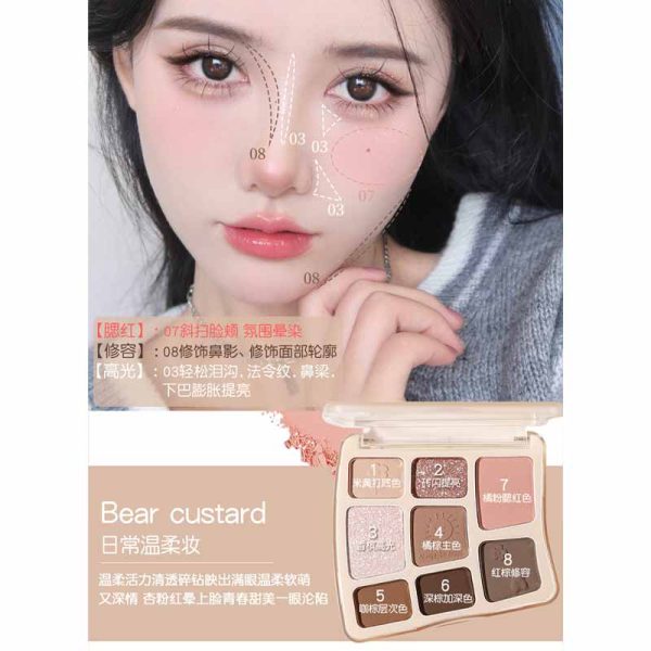 پالت سایه 8 رنگ چندکاره Novo مدل Cream Of Bear 01 - Image 3