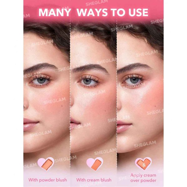 رژگونه دو طرفه کرمی و پودری شیگلم مدل Cheek 2 Cheek Blush Duo - Image 3
