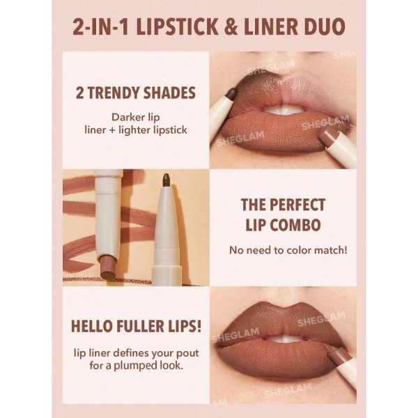 خط لب و رژلب مدادی دو طرفه شیگلم  مدل GLAM 101 - Image 5