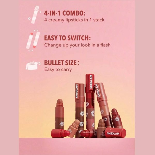 رژلب 4 در 1 مدل مگا شیگلم رنگ Petal Stack - Image 4