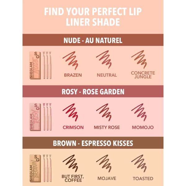 ست 3 عددی مداد لب شیگلم SHEGLAM مدل SO LIPPY LIP LINER SET - Image 2