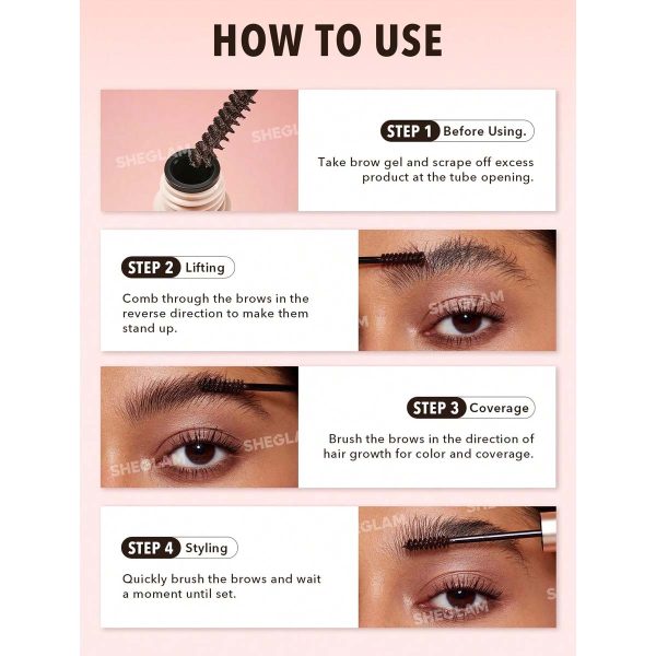 ژل ابروی رنگی شیگلم مدل Hold 'Em Up Tinted Brow Gel - Image 4
