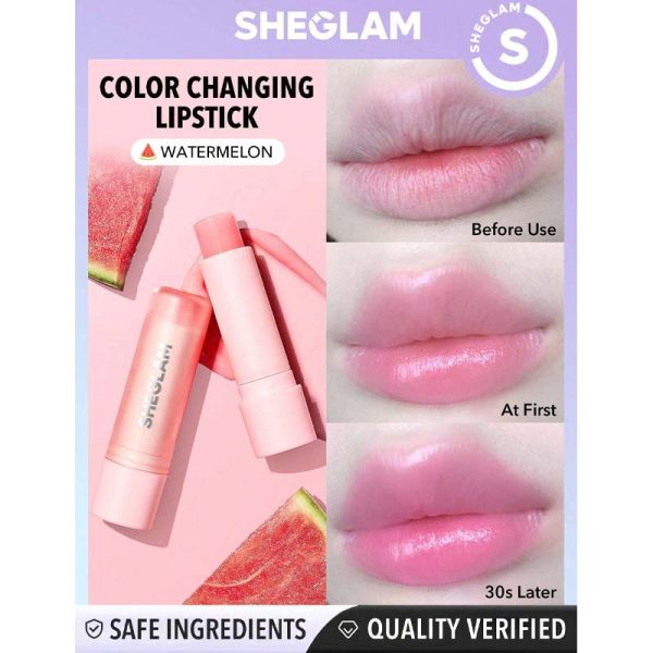 بالم لب جامد درمانی شیگلم SHEGLAM Pout PHresh Color Changing Lipstick-Watermelon - Image 3