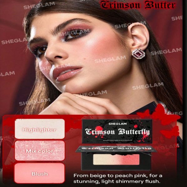 پالت هایلایتر و رژگونه شیگلم مدل crimson butterfly - Image 4