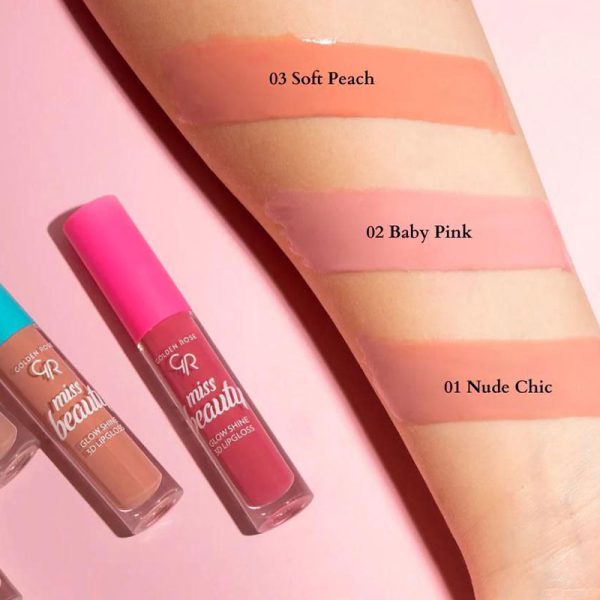 لیپ گلاس 3D گلدن رز Golden rose مدل Miss beauty - Image 4