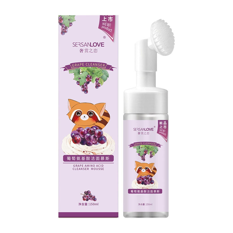 aaa-2.jpg فوم شستشوی صورت براش دار راکونی رایحه انگور SersanLove حجم 150ml - Image 1