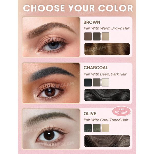 پالت رنگ ابرو فرچه دار Puff Brow Palette شیگلم Sheglam - Image 3