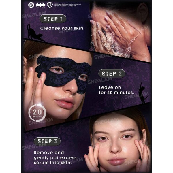 ماسک دور چشم آبرسان عمیق شیگلم Sheglam کالکشن CatWoman مدل Midnight Veil Eye Mask Black - Image 4
