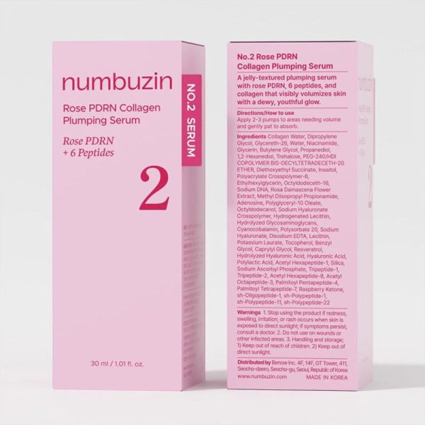 سرم کلاژن ساز و حجم دهنده پوست Rose PDRN شماره 2 No نامبوزین Numbuzin مدل Rose PDRN Collagen Plumping حجم 30ml - Image 4