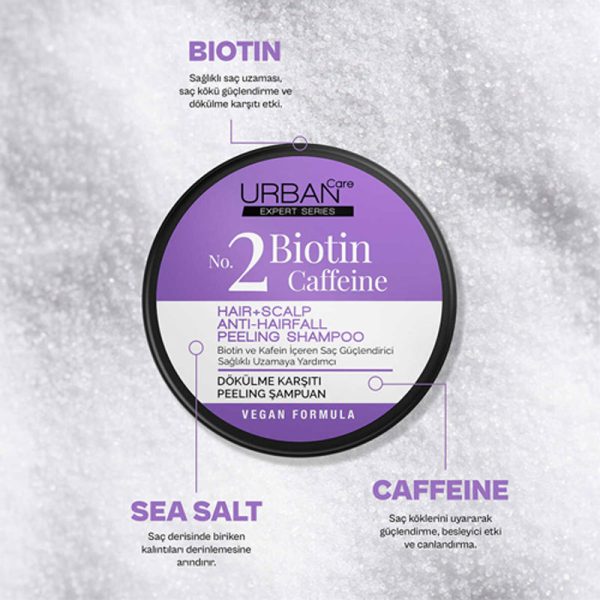 اسکراب کف سر اوربان Urban care حاوی بیوتین و کافئین ضد ریزش مو حجم 200g - Image 2