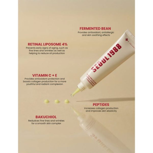 کرم دور چشم احیا کننده کی سکرت سئول K-SECRET SEOUL 1988 مدل Retinal Liposome 4% + Fermented Bean حجم 30ml - Image 2