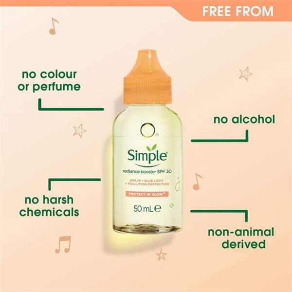 سرم محافظت کننده و روشن کننده سیمپل حاوی SPF30 مدل Radiance Booster حجم 50ml - Image 2