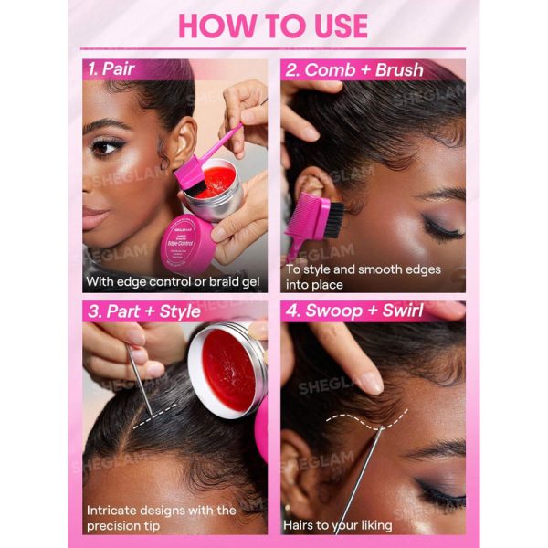 ابزار حالت‌ دهنده مو 3 کاره Locked In Edge Bestie شیگلم Sheglam - Image 4