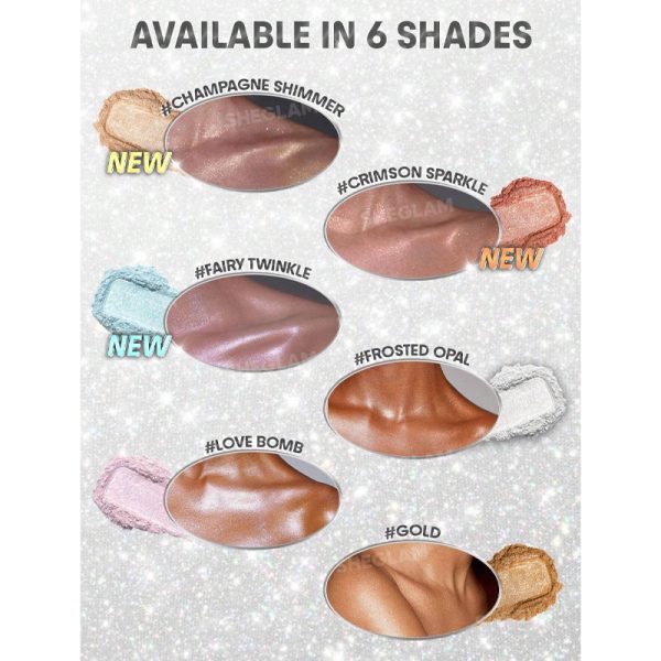 بادی میست هایلایتر بدن Go Go Glow شیگلم Sheglam رنگ Crimson Sparkle - Image 3