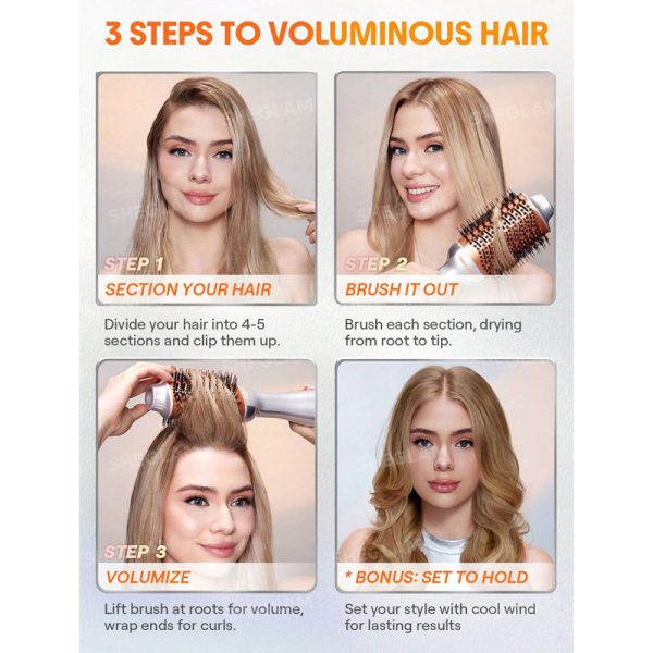 برس حرارتی حجم‌ دهنده مو Blowout Bliss شیگلم Sheglam - Image 5