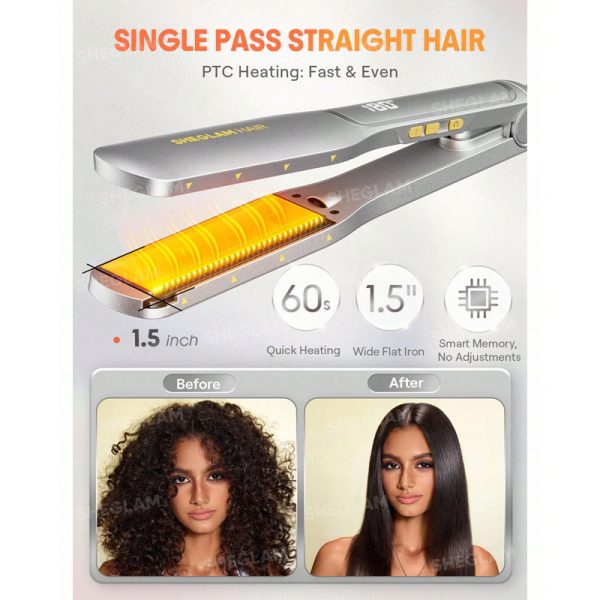 برس حرارتی Sleek Chic Wide Glide Straightener شیگلم Sheglam سایز 1.5/38MM - Image 6