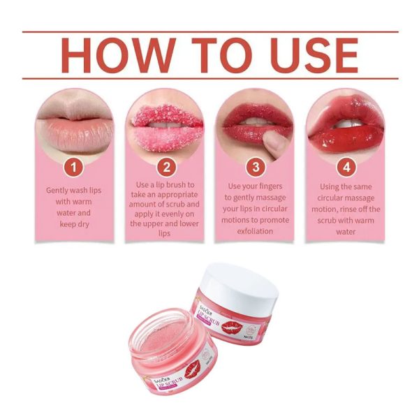 اسکراب لب آبرسان و مرطوب کننده سادور Sadoer رایحه هلو Honey Peach حجم 20g - Image 3