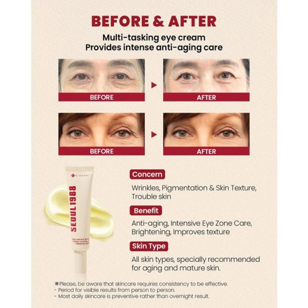 کرم دور چشم احیا کننده کی سکرت سئول K-SECRET SEOUL 1988 مدل Retinal Liposome 4% + Fermented Bean حجم 30ml - Image 3