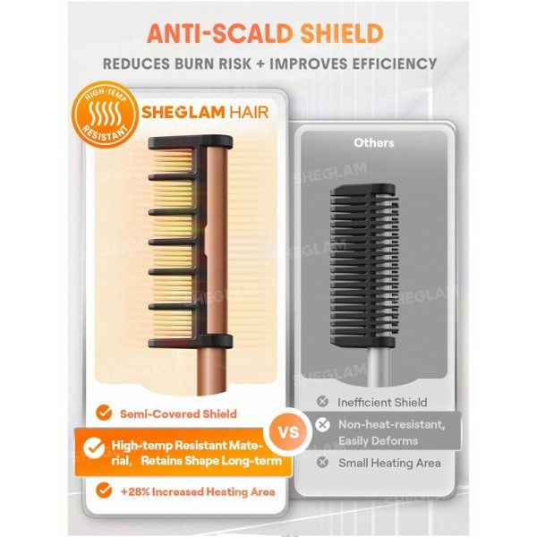 برس حرارتی صاف کننده مو ضد سوختگی Anti-Burn Hot Comb شیگلم Sheglam - Image 4