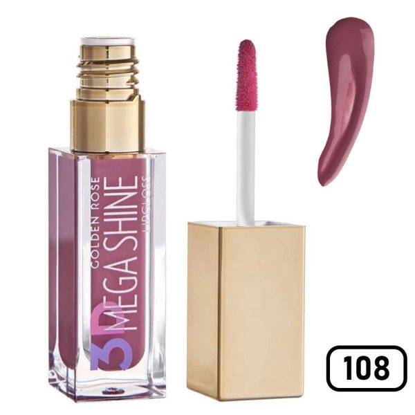 رژلب مایع 3D Mega Shine گلدن رز (gilden rose) - Image 11