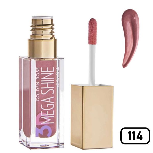 رژلب مایع 3D Mega Shine گلدن رز (gilden rose) - Image 8