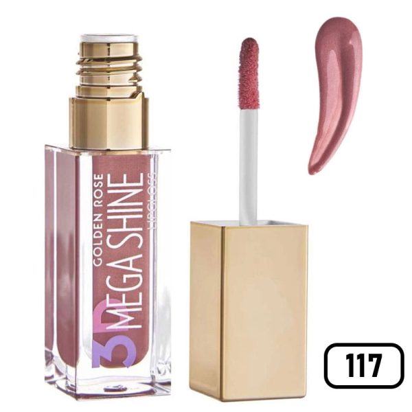 رژلب مایع 3D Mega Shine گلدن رز (gilden rose) - Image 7