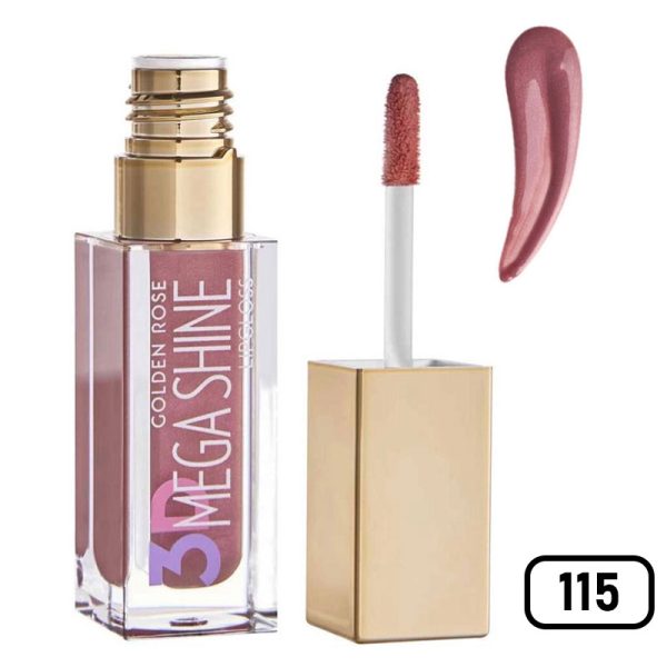 رژلب مایع 3D Mega Shine گلدن رز (gilden rose) - Image 4