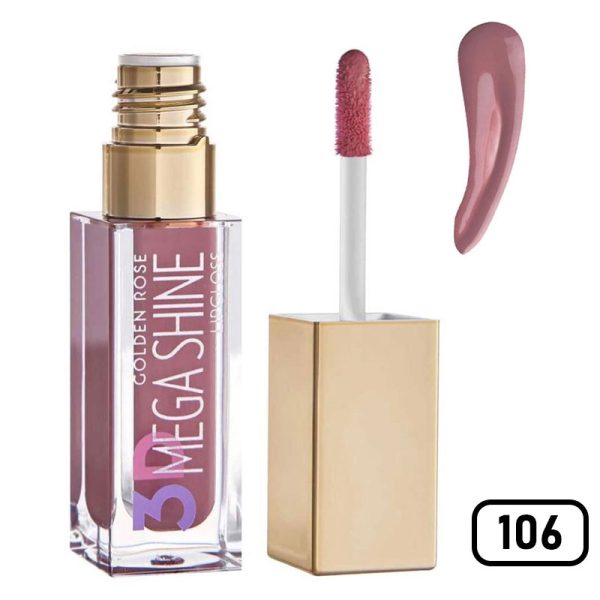 رژلب مایع 3D Mega Shine گلدن رز (gilden rose) - Image 2