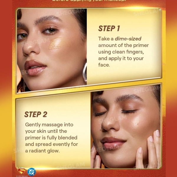 پرایمر براق کننده پوست شیگلم SHEGLAM مدل Glow grip کالکشن سوپرمن Superman حجم 45ml - Image 5