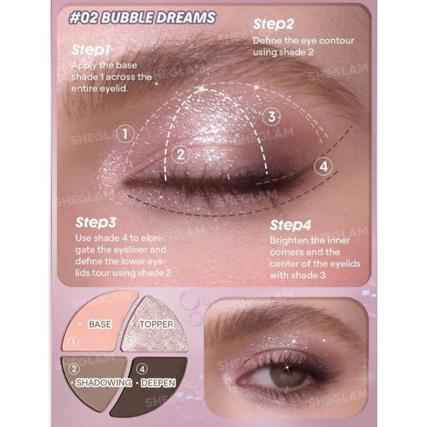 پالت سایه چشم 4 رنگ شیگلم SHEGLAM مدل daydreamer mini palette - Image 8