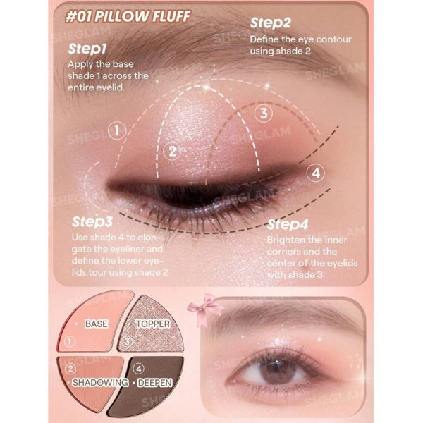 پالت سایه چشم 4 رنگ شیگلم SHEGLAM مدل daydreamer mini palette - Image 5