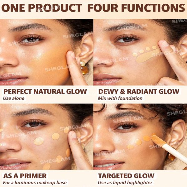 تست کرم پودر و هایلایتر گلو میکسر شیگلم light - Image 3