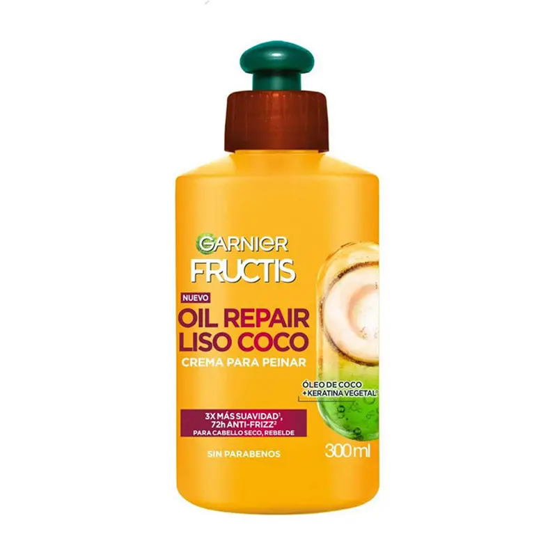 ش12-1.webp کرم مو حالت دهنده مخصوص موهای خشک و آسیب دیده گارنیر Garnier مدل Garnier Fructis Oil Repair Liso Coco حجم 300ml - Image 1