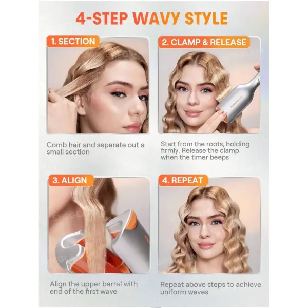 دستگاه موج‌ دهنده مو ساحلی Beach Babe Hair Waver شیگلم Sheglam - Image 4