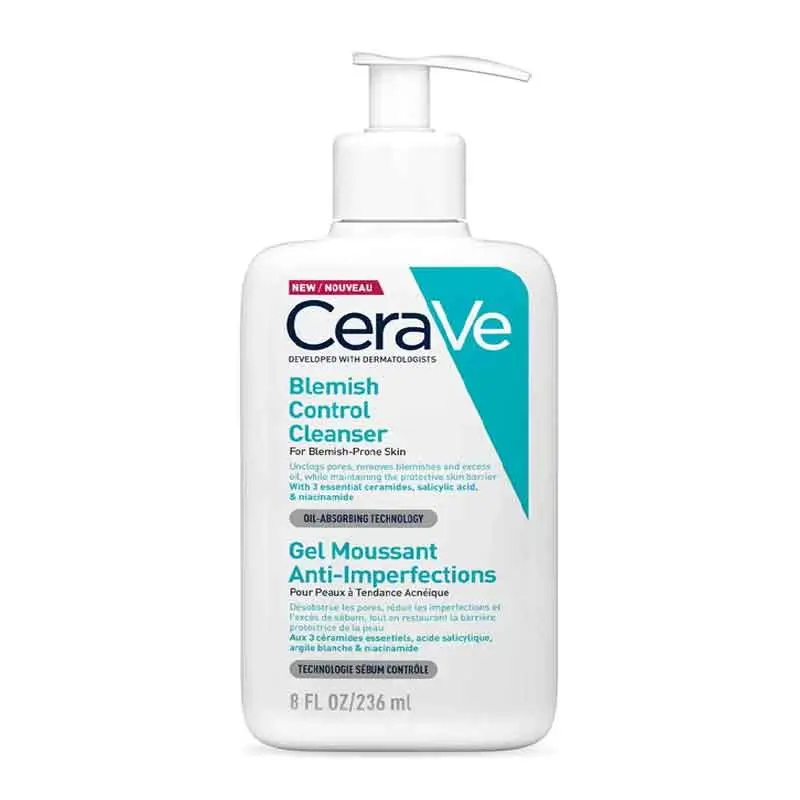 ش4-2.webp فوم شوینده صورت ژلی ضد لک و ضد جوش سراوی CeraVe مدل CeraVe Blemish Control Cleanser - Image 1