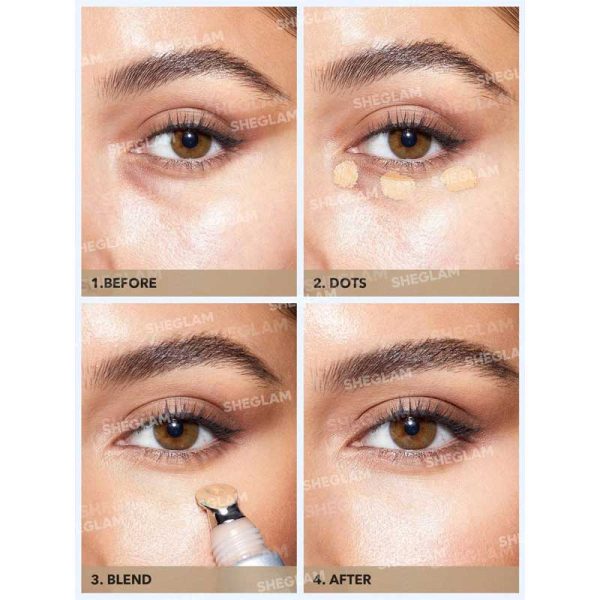 کانسیلر حرفه ای با اپلیکاتور فلزی شیگلم Sheglam مدل Bright Eyes Cooling Concealer