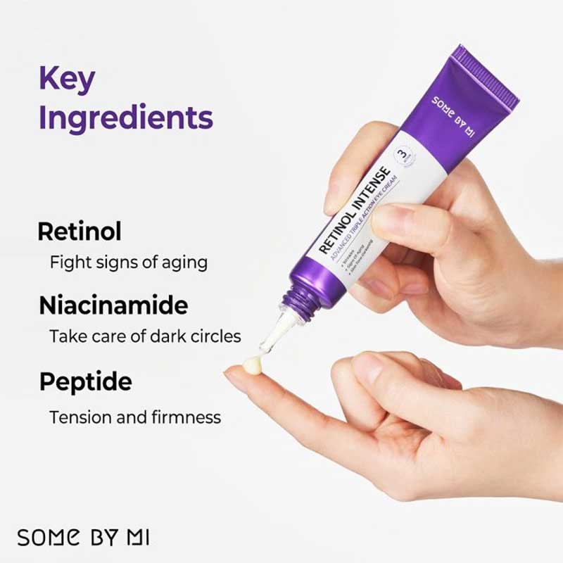 کرم دور چشم 3 کاره رتینول سام بای می Some By Mi مدل Retinol Intense Advanced Triple Action Eye Cream حجم 30ml