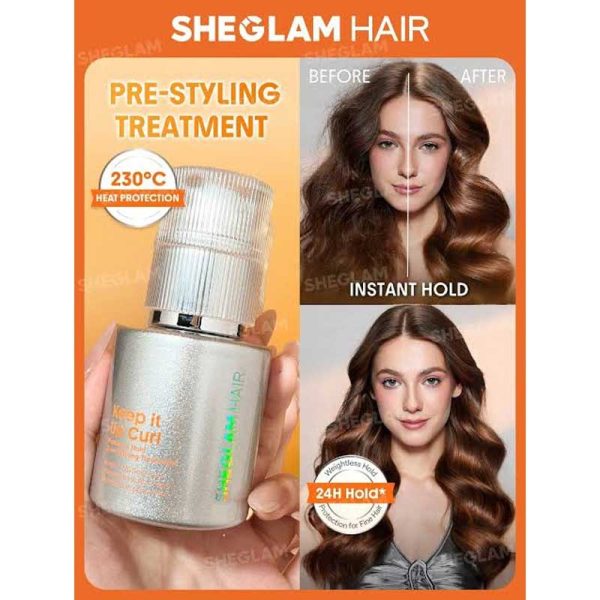 کرم ضد وز و محافظت کننده موی فر دو کاره شیگلم Sheglam مدل Keep It Up Curl Protect & Hold 2-In-1 Styling Treatment حجم 25ml